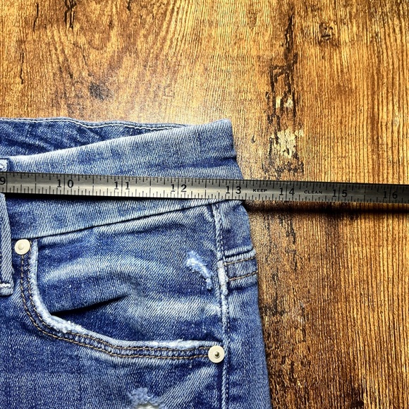 Mother Denim Looker High Waisted Skinny Jeans | Knee Rips, Ankle Fray, Size 25 - Picture 3 of 9